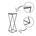 Kwietnik stojący LOFT 70 cm blat MDF Wykonany z metalu oraz płyty MDF w kolorze czarnym, solidny i stylowy kwietnik w kolorze cz