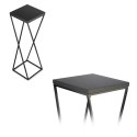 Kwietnik stojący LOFT 70 cm blat MDF Wykonany z metalu oraz płyty MDF w kolorze czarnym, solidny i stylowy kwietnik w kolorze cz