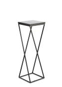 Kwietnik stojący LOFT 70 cm blat MDF Wykonany z metalu oraz płyty MDF w kolorze czarnym, solidny i stylowy kwietnik w kolorze cz