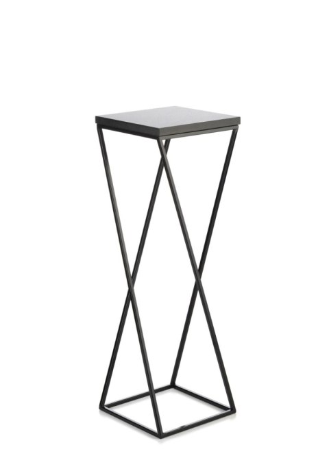 Kwietnik stojący LOFT 70 cm blat MDF Wykonany z metalu oraz płyty MDF w kolorze czarnym, solidny i stylowy kwietnik w kolorze cz