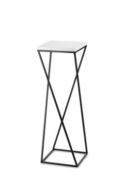 Kwietnik stojący LOFT 70 cm z blat biały Wykonany z metalu oraz płyty MDF w kolorze białym, solidny i stylowy kwietnik w kolorze