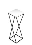 Kwietnik stojący LOFT 70 cm z blat biały Wykonany z metalu oraz płyty MDF w kolorze białym, solidny i stylowy kwietnik w kolorze