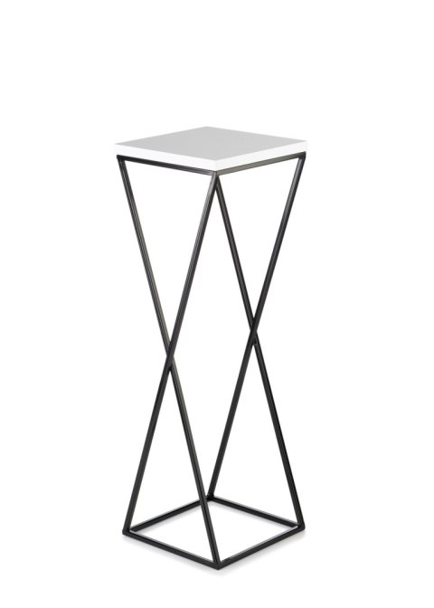 Kwietnik stojący LOFT 70 cm z blatem MDF Wykonany z metalu oraz płyty MDF solidny i stylowy kwietnik w stylu industrialnym oraz 
