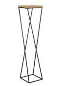 Kwietnik stojący metal 100 cm LOFT MDF Wykonany z metalu oraz płyty MDF w kolorze Dąb Lancelot, solidny i stylowy kwietnik w kol