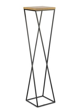 Kwietnik stojący metal 100 cm LOFT MDF Wykonany z metalu oraz płyty MDF w kolorze Dąb Lancelot, solidny i stylowy kwietnik w kol
