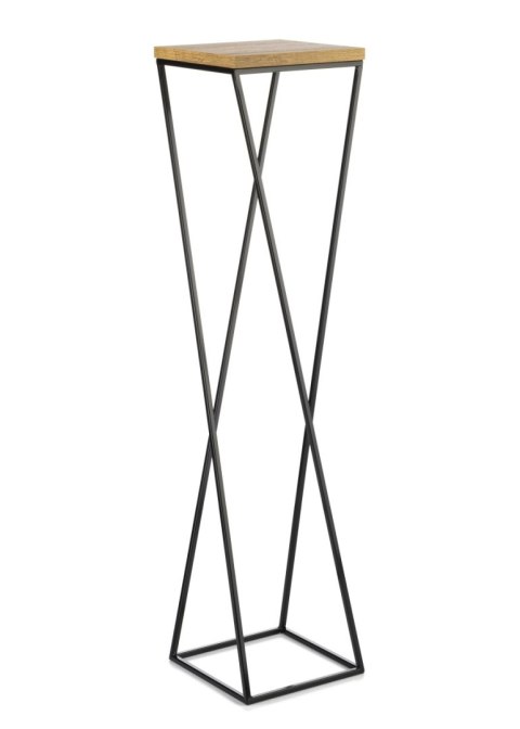 Kwietnik stojący metal 100 cm LOFT MDF Wykonany z metalu oraz płyty MDF w kolorze Dąb Lancelot, solidny i stylowy kwietnik w kol