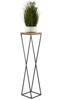 Kwietnik stojący metal 100 cm LOFT MDF Wykonany z metalu oraz płyty MDF w kolorze Dąb Lancelot, solidny i stylowy kwietnik w kol