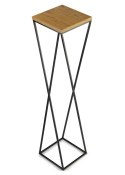 Kwietnik stojący metal 100 cm LOFT MDF Wykonany z metalu oraz płyty MDF w kolorze Dąb Lancelot, solidny i stylowy kwietnik w kol