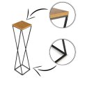 Kwietnik stojący metal 100 cm LOFT MDF Wykonany z metalu oraz płyty MDF w kolorze Dąb Lancelot, solidny i stylowy kwietnik w kol