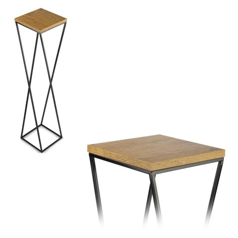 Kwietnik stojący metal 100 cm LOFT MDF Wykonany z metalu oraz płyty MDF w kolorze Dąb Lancelot, solidny i stylowy kwietnik w kol