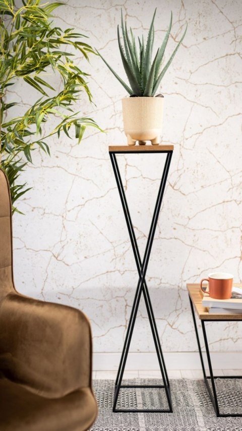 Kwietnik stojący metalowy 100 cm LOFT Wykonany z metalu oraz płyty MDF solidny i stylowy kwietnik w stylu industrialnym oraz LOF