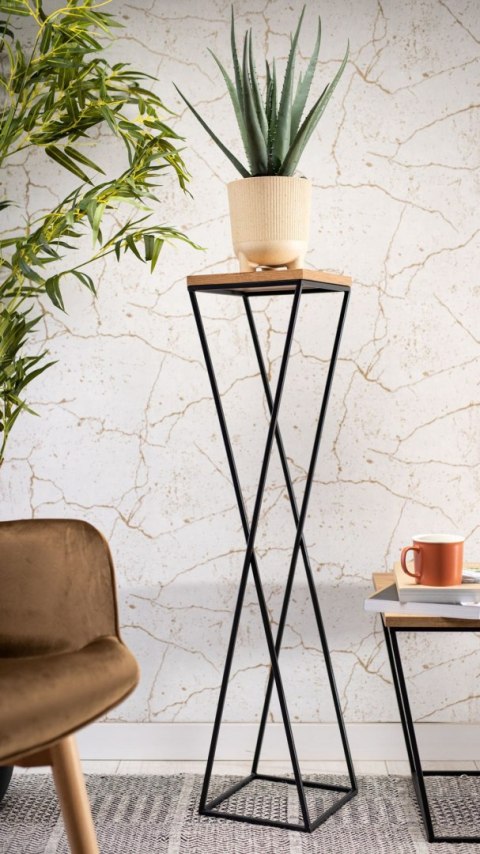 Kwietnik stojący metalowy 100 cm LOFT Wykonany z metalu oraz płyty MDF solidny i stylowy kwietnik w stylu industrialnym oraz LOF