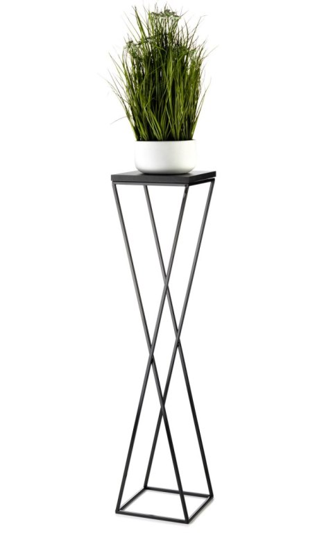Kwietnik stojak 100 cm z blatem MDF LOFT Wykonany z metalu oraz płyty MDF, solidny i stylowy kwietnik w stylu industrialnym oraz