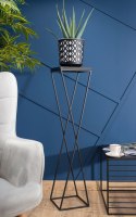 Kwietnik stojak 100 cm z blatem MDF LOFT Wykonany z metalu oraz płyty MDF, solidny i stylowy kwietnik w stylu industrialnym oraz