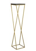 Kwietnik stojak 100 cm złoty metal LOFT Wykonany z metalu oraz płyty MDF w kolorze czarnym, solidny i stylowy kwietnik w kolorze