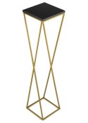 Kwietnik stojak 100 cm złoty metal LOFT Wykonany z metalu oraz płyty MDF w kolorze czarnym, solidny i stylowy kwietnik w kolorze
