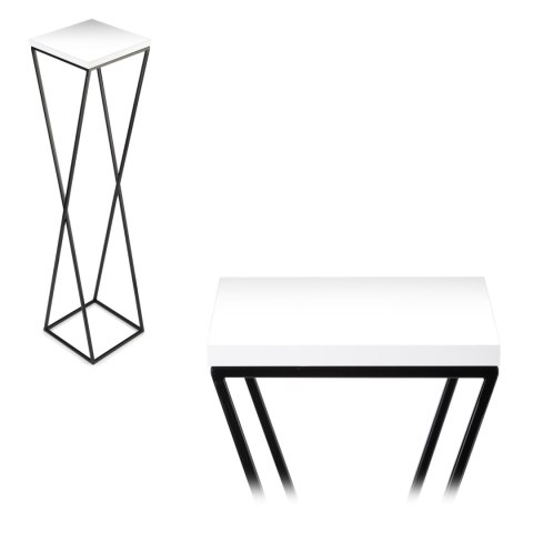 Kwietnik stojak LOFT 100 cm z blatem MDF Wykonany z metalu oraz płyty MDF, solidny i stylowy kwietnik w stylu industrialnym oraz