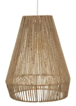 Lampa wisząca Palm Natural 34 cm Ażurowy abażur wykonany z metalu w jutowym oplocie, lekka konstrukcja, funkcjonalny oraz stylow