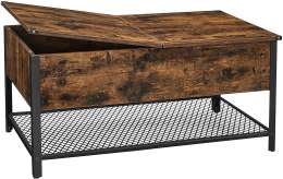 Ława do salonu stolik kawowy LOFT 100 cm Wykonany z metalu i solidnej płyty MDF, praktyczny i wytrzymały stolik kawowy w stylu i