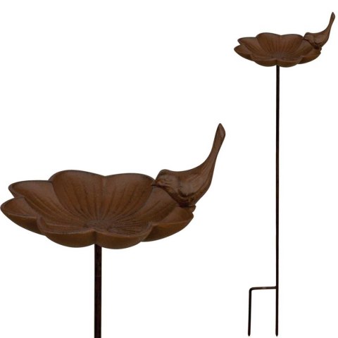 Poidełko dla ptaków do wbicia 91 cmOzdobna dekoracja pełniąca funkcję poidła, karmika czy też wanienki dla ptaszków wykonana z ż