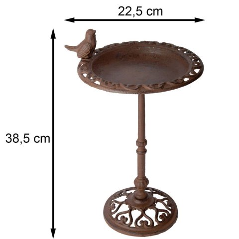Poidełko dla ptaków na nóżce 38,5 cm Ozdoba ogrodowa pełniąca funkcję poidła, karmika czy też wanienki dla ptaszków wykonana z ż