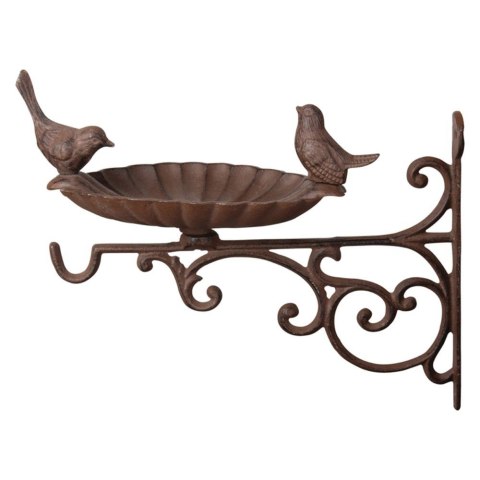 Poidełko dla ptaków z uchwytemOzdoba ścienna pełniąca jednocześnie funkcję haczyka do powieszenia donicy z kwiatami, karmnika dl