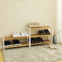 Półka na buty bambusowa w stylu BOHO Wykonany z drewna bambusowego, praktyczna i wytrzymała szafka na buty w stylu BOHO