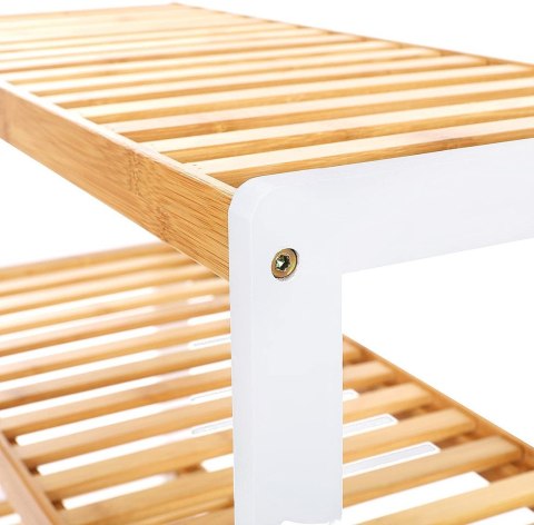 Półka na buty bambusowa w stylu BOHO Wykonany z drewna bambusowego, praktyczna i wytrzymała szafka na buty w stylu BOHO