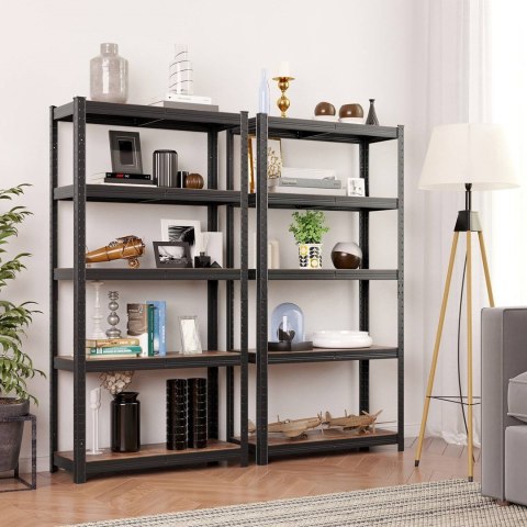 Regał stojący do przechowywania 5 półekWykonany z metalu i solidnej płyty MDF, praktyczny i wytrzymały regał w stylu industrialn