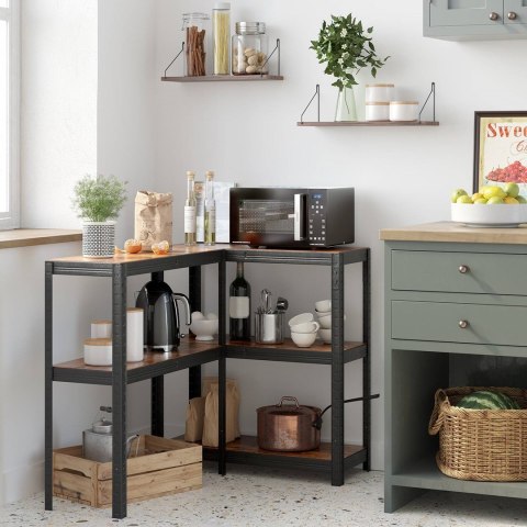 Regał stojący do przechowywania 5 półekWykonany z metalu i solidnej płyty MDF, praktyczny i wytrzymały regał w stylu industrialn