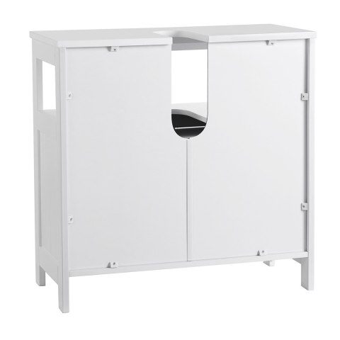 Szafka łazienkowa pod umywalkę 60 cm Wykonany z płyty meblowej, solidna i stylowa szafka pod umywalkę w kolorze białym