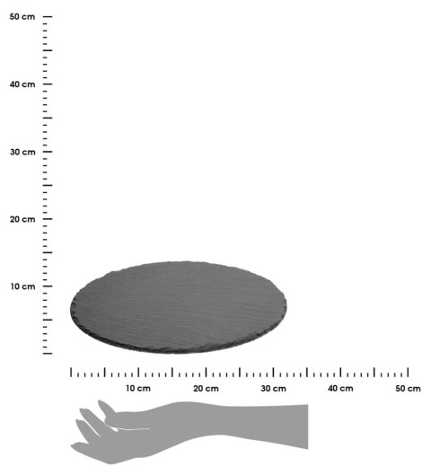 Talerz z kamienia łupkowego 32 cmOkrągła deska kuchenna wykonana z łupka kamiennego, idealna do serwowania dań i przekąsek