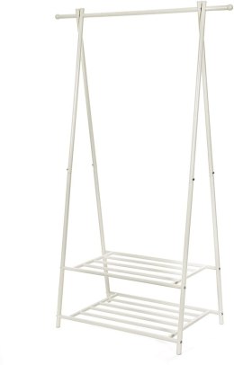 Wieszak na ubrania garderoba biała LOFTWykonany z metalu, praktyczna i stylowa garderoba w stylu industrialnym na ubrania w kolo