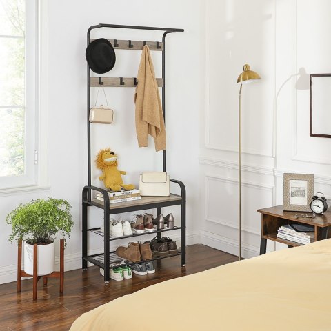 Wieszak na ubrania półka na buty LOFT Wykonany z metalu i solidnej płyty MDF, praktyczna i wytrzymała garderoba w stylu rystykal