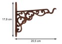 Wspornik żeliwny z uchwytem na donicę Dekoracyjny wiszący wieszak, hak wykonany z żeliwa marki Esschert Design, do zawieszenia d