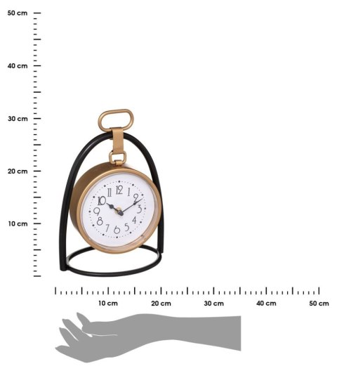 Zegar stołowy Max na metalowy stojaku Wykonany z metalu zegar w kolorze złotym, w loftowym stylu, umieszczony na stabilnej podst