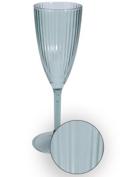 Kieliszek do szampana Stripes 225 ml Wysoki kieliszek wykonany z solidnego tworzywa, ozdobiony delikatnymi paskami, w kolorze tu