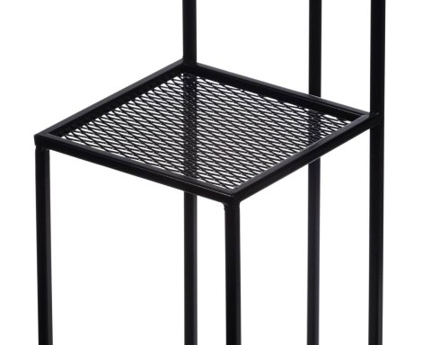Kwietnik KASKADA czarny 110 cm siatka Wykonany z metalu, prosty i stylowy stojak czarny na kwiaty i rośliny w stylu industrialny