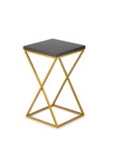 Kwietnik stojący 40 cm blat czarny metal Wykonany z metalu oraz płyty MDF w kolorze czarnym i złotym stojakiem, solidny i stylow