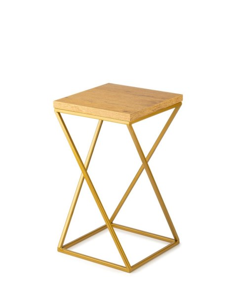 Kwietnik stojący 40cm blat Lancelot LOFT Wykonany z metalu oraz płyty MDF w kolorze Lancelot i złotym stojakiem, solidny i stylo