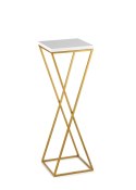 Kwietnik stojący 70 cm blat biały LOFT Wykonany z metalu oraz płyty MDF w kolorze białym i złotym stojakiem, solidny i stylowy k