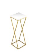 Kwietnik stojący 70 cm blat biały LOFT Wykonany z metalu oraz płyty MDF w kolorze białym i złotym stojakiem, solidny i stylowy k