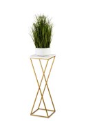 Kwietnik stojący 70 cm blat biały LOFT Wykonany z metalu oraz płyty MDF w kolorze białym i złotym stojakiem, solidny i stylowy k