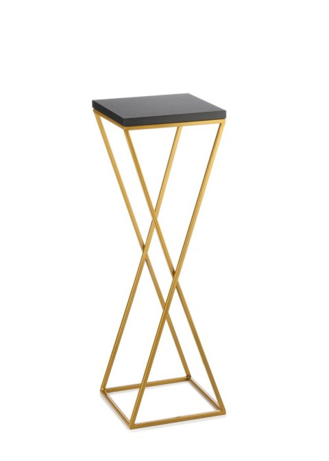 Kwietnik stojący 70 cm blat czarny LOFTWykonany z metalu oraz płyty MDF w kolorze czarnym i złotym stojakiem, solidny i stylowy 