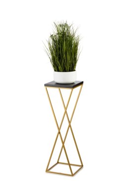 Kwietnik stojący 70 cm blat czarny LOFTWykonany z metalu oraz płyty MDF w kolorze czarnym i złotym stojakiem, solidny i stylowy 