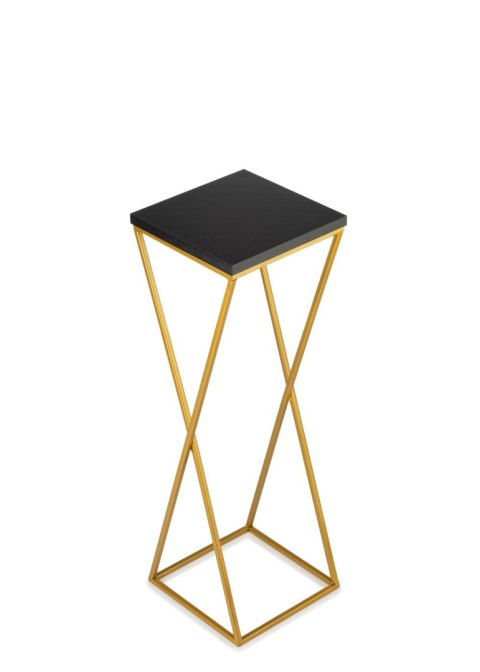 Kwietnik stojący 70 cm blat czarny LOFTWykonany z metalu oraz płyty MDF w kolorze czarnym i złotym stojakiem, solidny i stylowy 