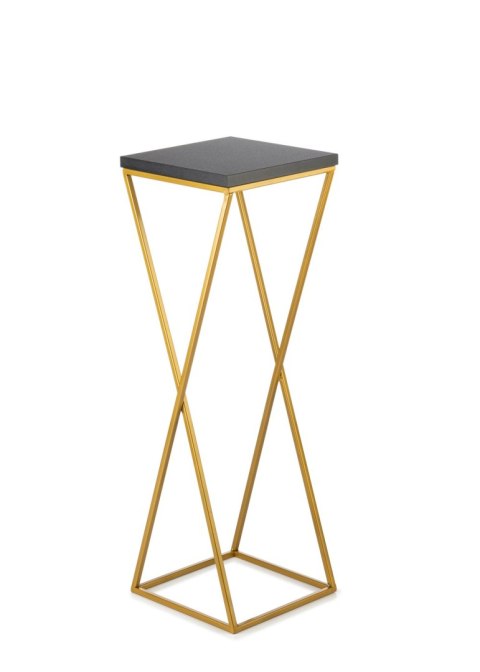 Kwietnik stojący 70 cm blat czarny LOFTWykonany z metalu oraz płyty MDF w kolorze czarnym i złotym stojakiem, solidny i stylowy 