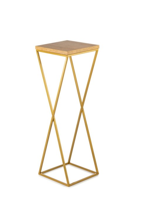 Kwietnik stojący 70cm blat Lancelot LOFTWykonany z metalu oraz płyty MDF w kolorze Lancelot i złotym stojakiem, solidny i stylow