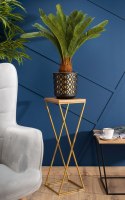 Kwietnik stojący 70cm blat Lancelot LOFTWykonany z metalu oraz płyty MDF w kolorze Lancelot i złotym stojakiem, solidny i stylow