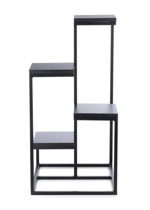 Kwietnik stojący KASKADA czarny LOFT Wykonany z metalu oraz płyty MDF w kolorze czarnym, solidny i modny stojak na kwiaty w styl